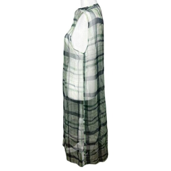 Anthropologie Maeve Plaid Sheer Longline Sleeveless Duster Vest One Size - Picture 5 of 10